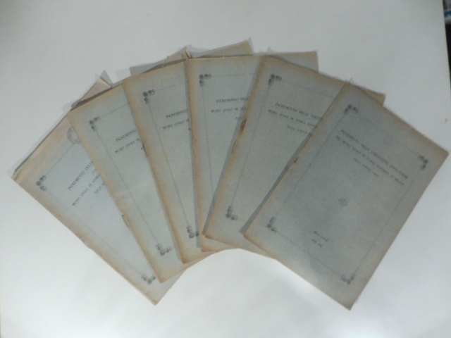 Incremento delle Collezioni zoologiche del Museo civico di Storia naturale di Milano negli anni 1927, 1928, 1929, 1930, 1931, 1935, 1938